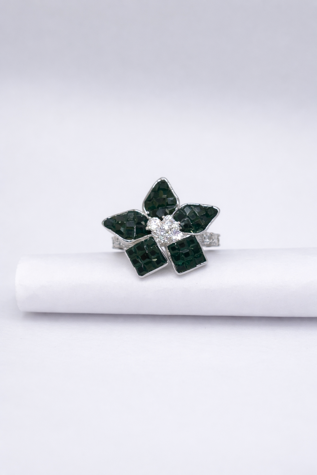 Emerald Bloom Statement Ring