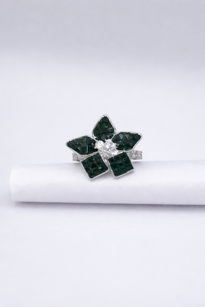 Emerald Bloom Statement Ring