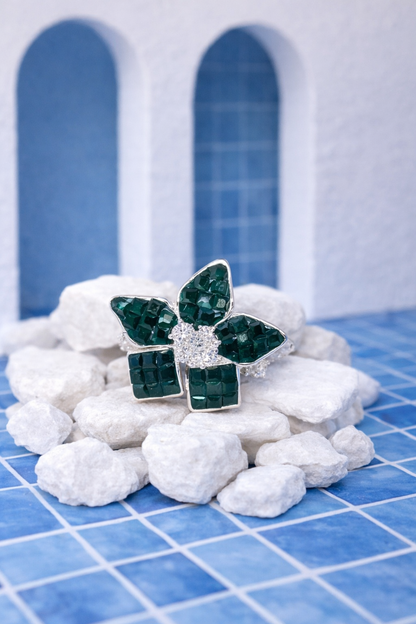 Emerald Bloom Statement Ring
