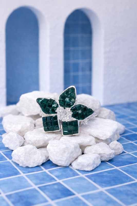 Emerald Bloom Statement Ring