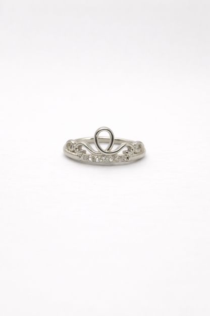 Elegant Loop crown Diamond Ring – 925 Silver