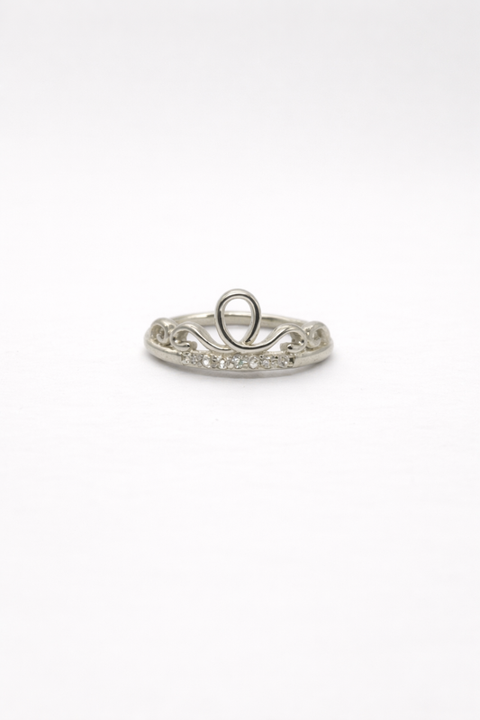 Elegant Loop crown Diamond Ring – 925 Silver