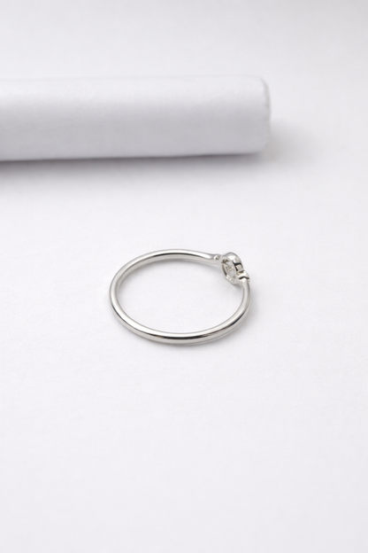 Elegant Infinity Shivara Knot Silver Ring
