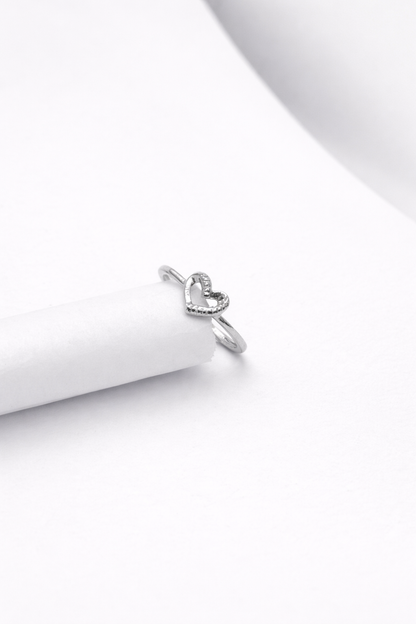 Minimal Heart Silver Ring – Elegant Love Statement