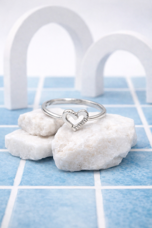 Minimal Heart Silver Ring – Elegant Love Statement