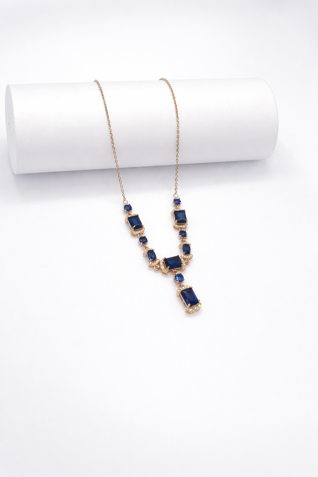 Royal Sapphire Shivara Drop Necklace Set