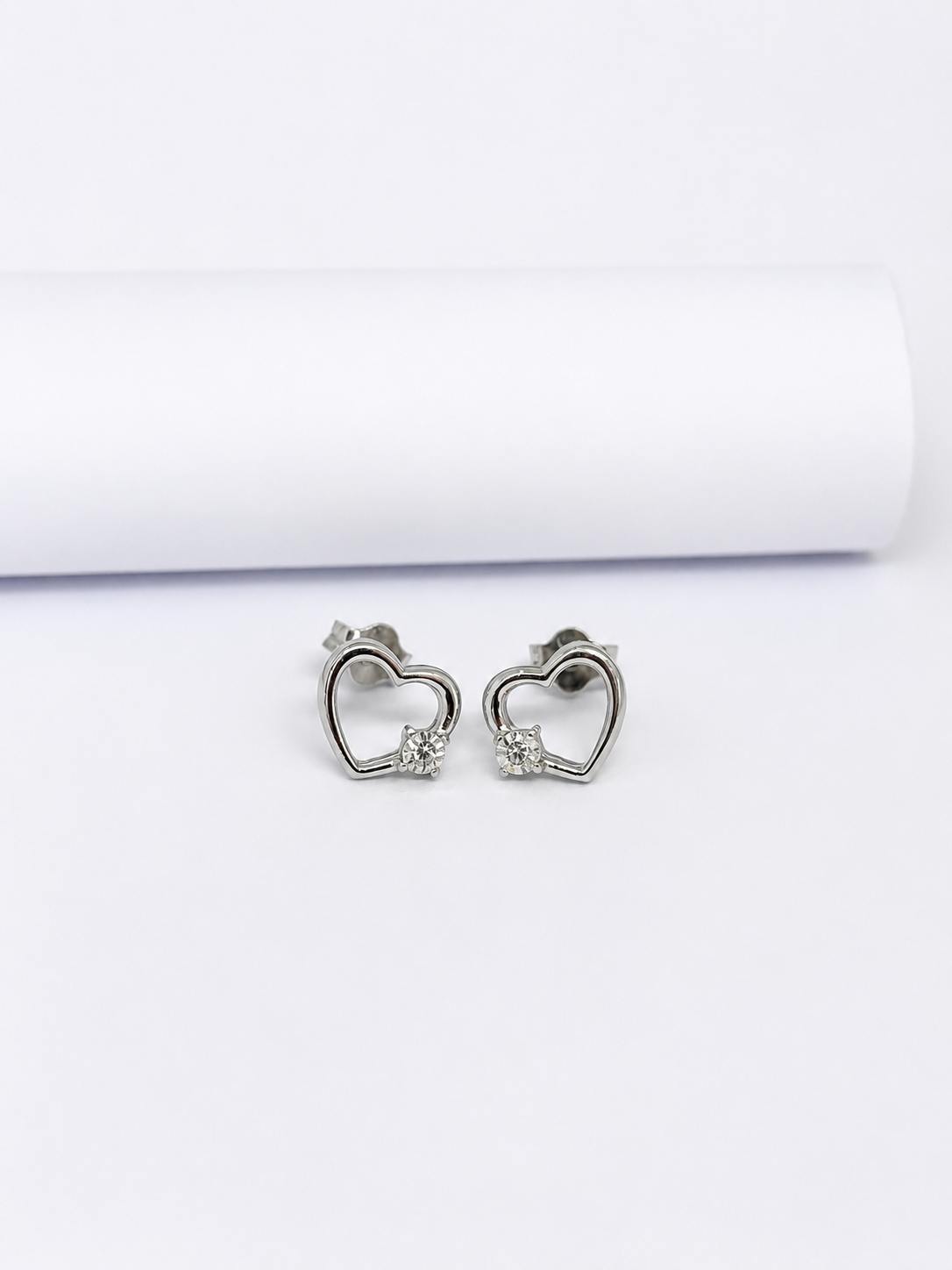 92.5-Heart Spark Stud Earrings