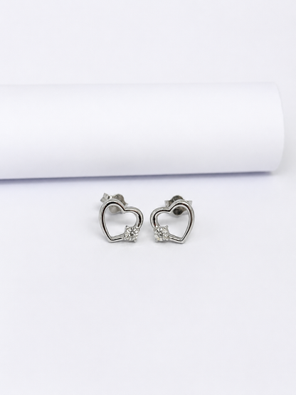 92.5-Heart Spark Stud Earrings