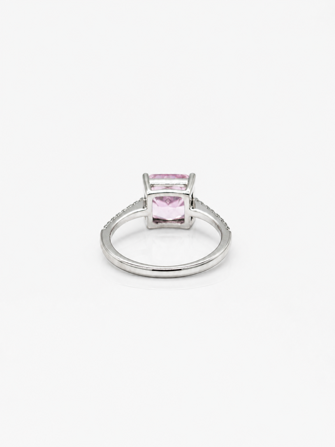 Elegant Pink Square cut Solitaire Ring
