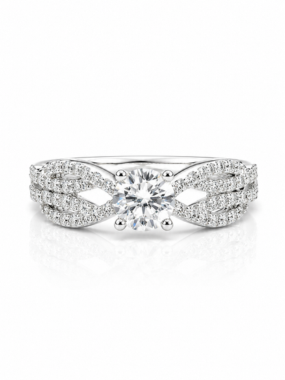 92.5 Sterling Silver Infinity Pave Ring