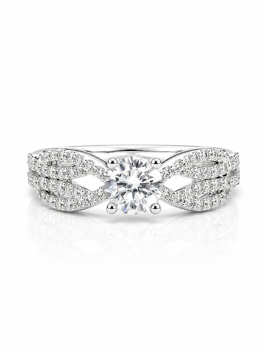 92.5 Sterling Silver Infinity Pave Ring