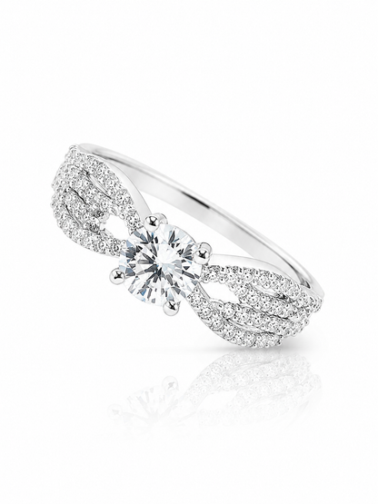 92.5 Sterling Silver Infinity Pave Ring
