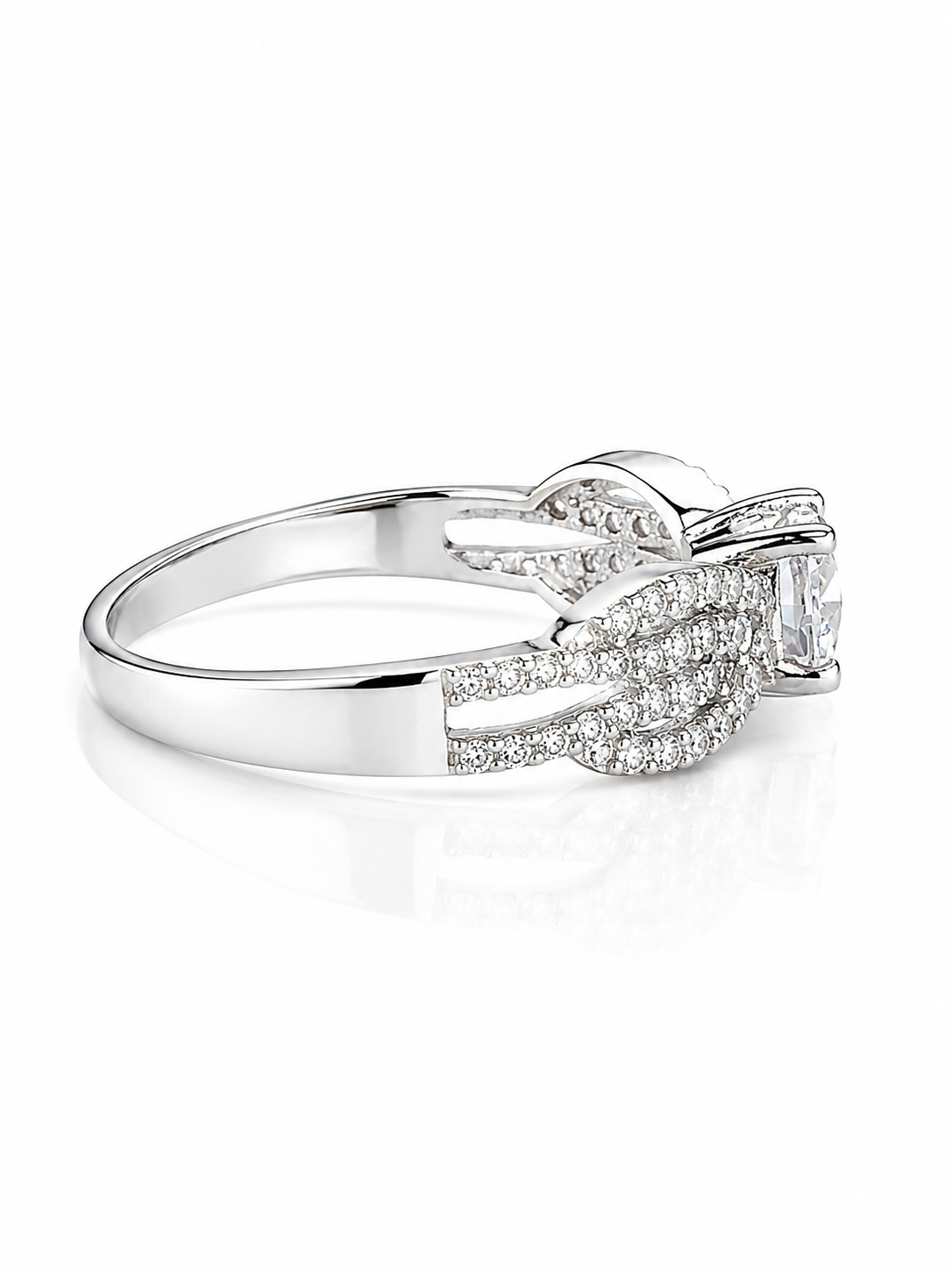 92.5 Sterling Silver Infinity Pave Ring