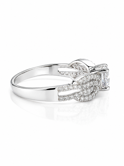 92.5 Sterling Silver Infinity Pave Ring