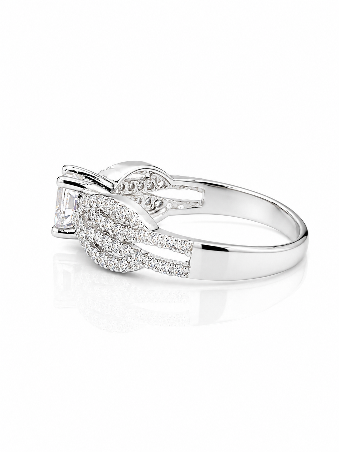 92.5 Sterling Silver Infinity Pave Ring