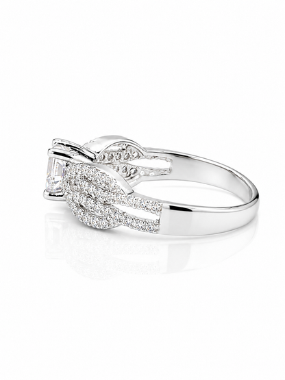 92.5 Sterling Silver Infinity Pave Ring