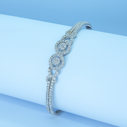 Bangle with Floral Diamond Accents