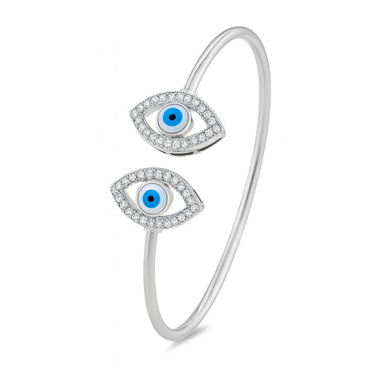 Evil Eye CZ Open Bangle