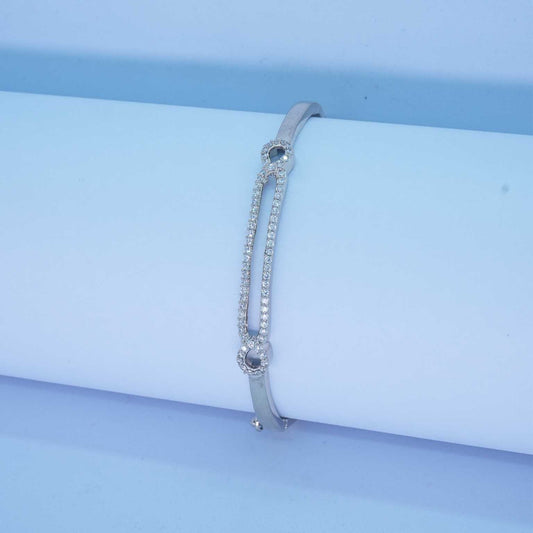 Silver Elegant Loop Design CZ Bangle