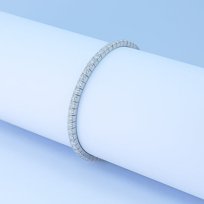 Silver Tennis Bangle with Brilliant Diamonds