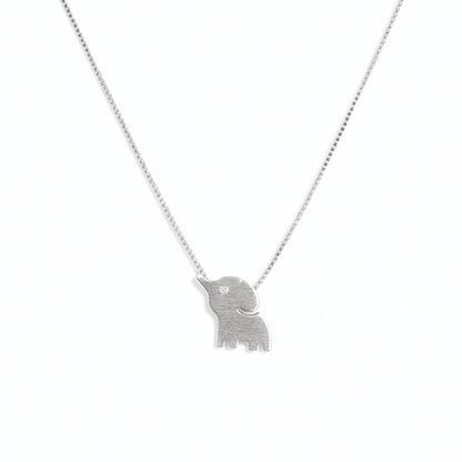 Silver Elephant Pendant Necklace