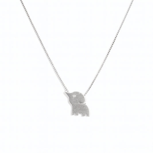 Silver Elephant Pendant Necklace