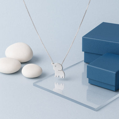 Silver Elephant Pendant Necklace