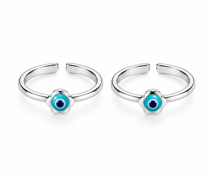 Turquoise Evil Eye Flower Toe Ring