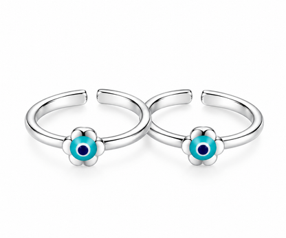 Turquoise Evil Eye Flower Toe Ring