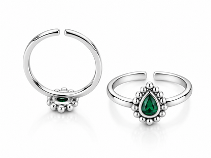 Emerald Teardrop Toe Ring