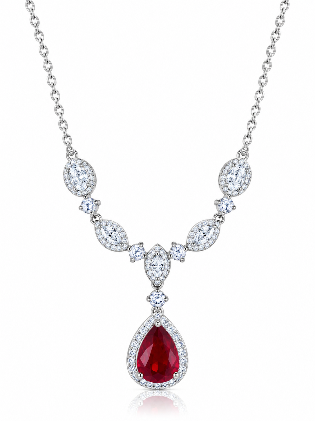 Crimson Elegance Ruby Necklace Set