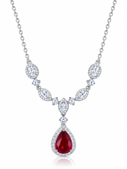 Crimson Elegance Ruby Necklace Set