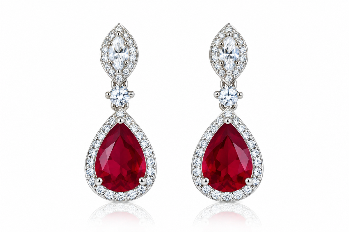 Crimson Elegance Ruby Necklace Set