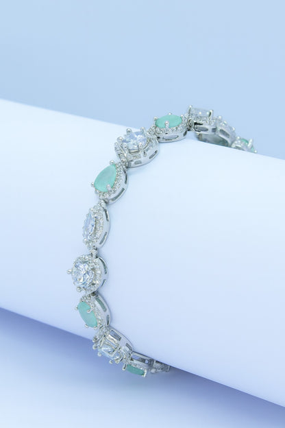 Aqua Luxe Gemstone Silver Bracelet