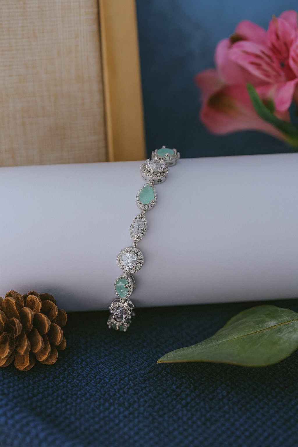 Aqua Luxe Gemstone Silver Bracelet