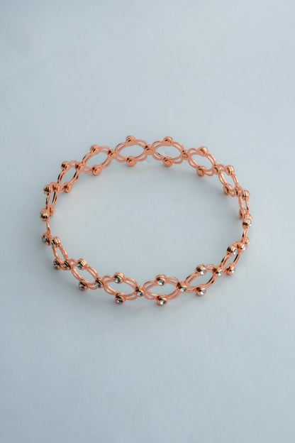 Rose Gold Crystal Mesh Statement Ring