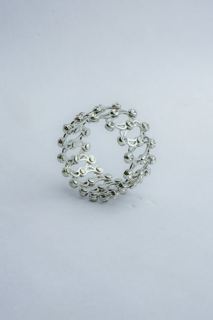 Crystal Bloom Openwork Band Ring