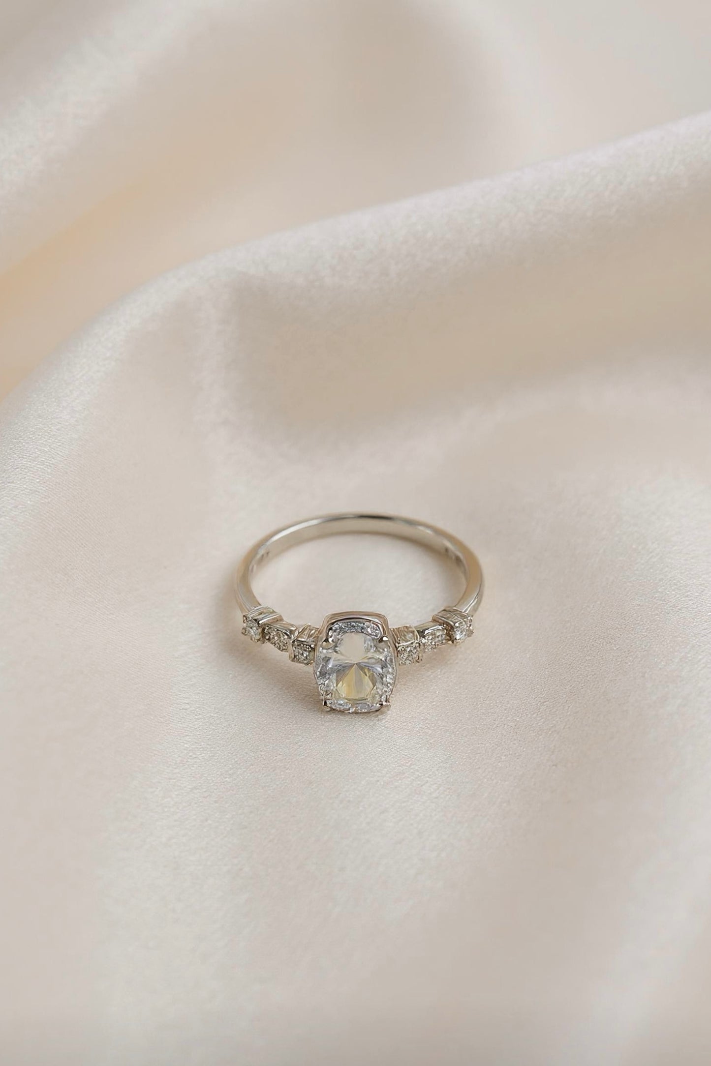 Cushion Cut Crystal Sparkle Ring