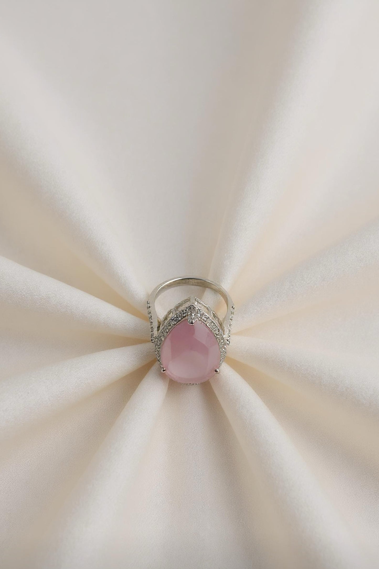 Pink Teardrop Gem Ring