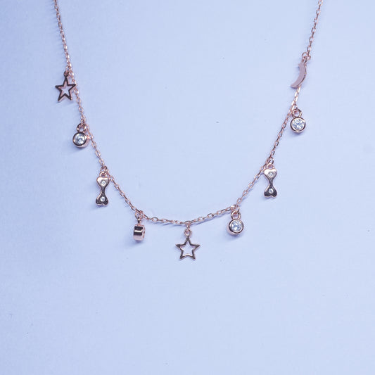 Rose Gold Plated Charm Necklace