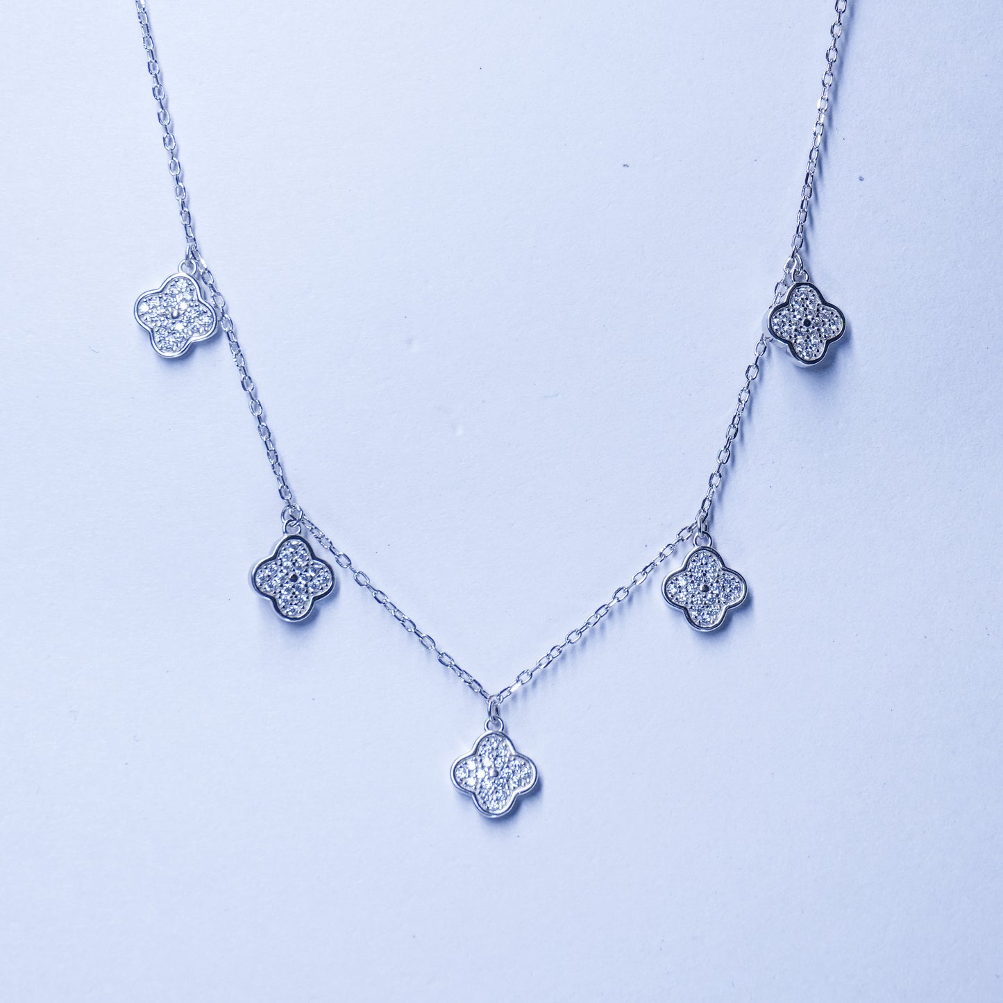 Sterling Silver Clover Charm Necklace