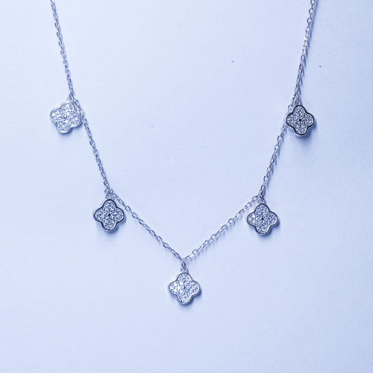 Sterling Silver Clover Charm Necklace