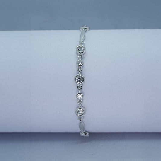 Crystal Beam Silver Bracelet