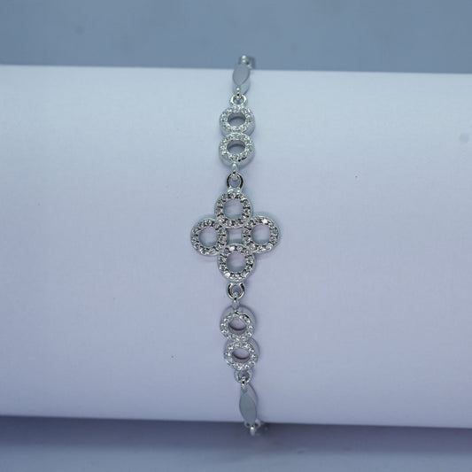 Crystal Orbit Silver Bracelet