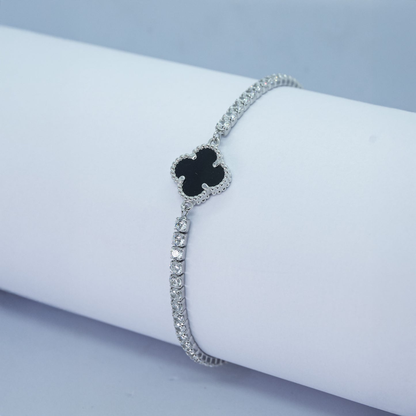 Noir Clover Silver Bracelet