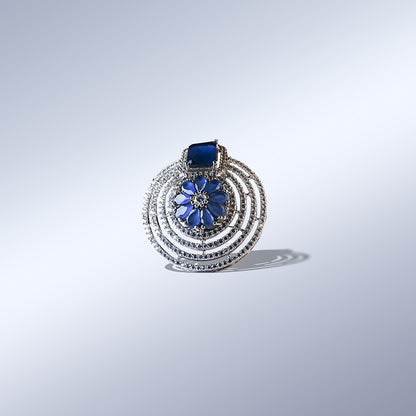 Midnight Bloom Statement Ring