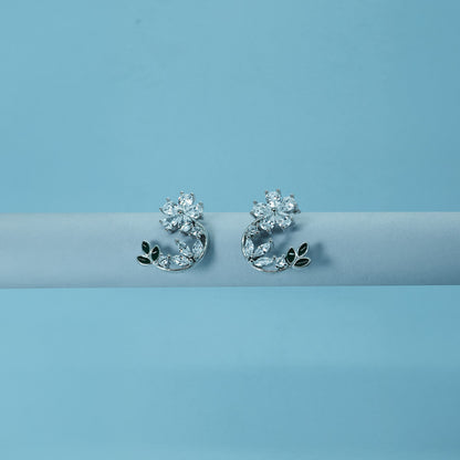 Floral Vine Crystal Earrings