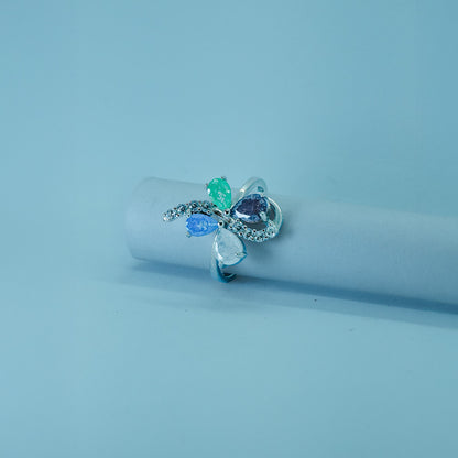 Colorful Butterfly Gemstone Ring