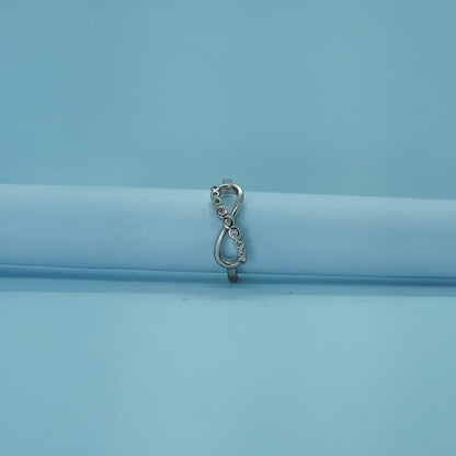 Sparkling Infinity Silver Ring
