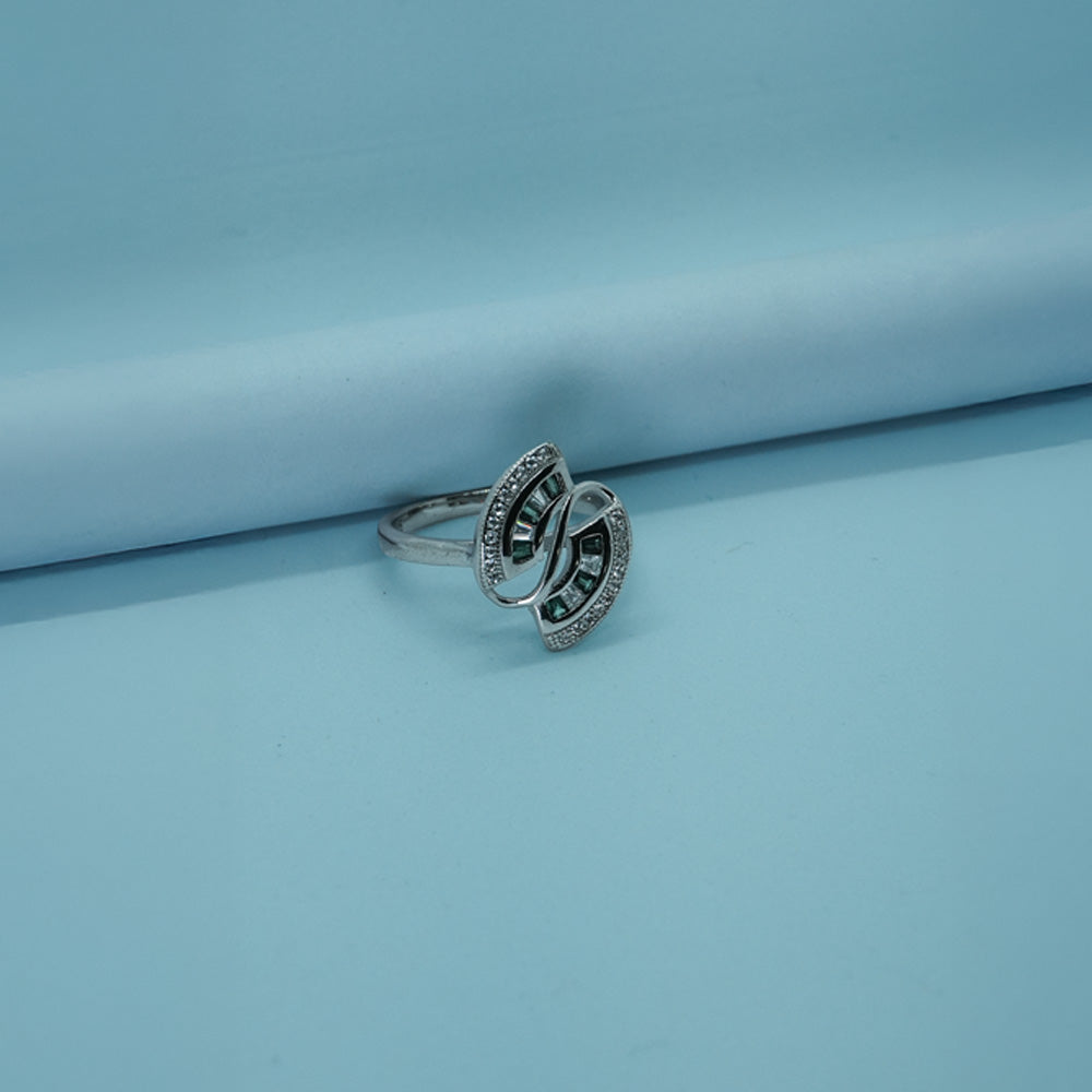 Elegant Twin Loop Zircon Ring